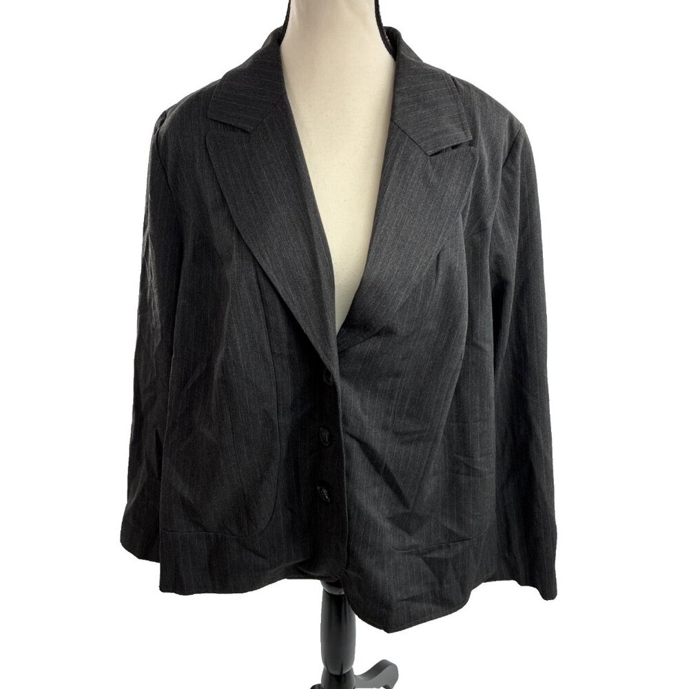 Lane Bryant Womens Blazer Jacket Career Workwear Size 20 Gray Plus Size
